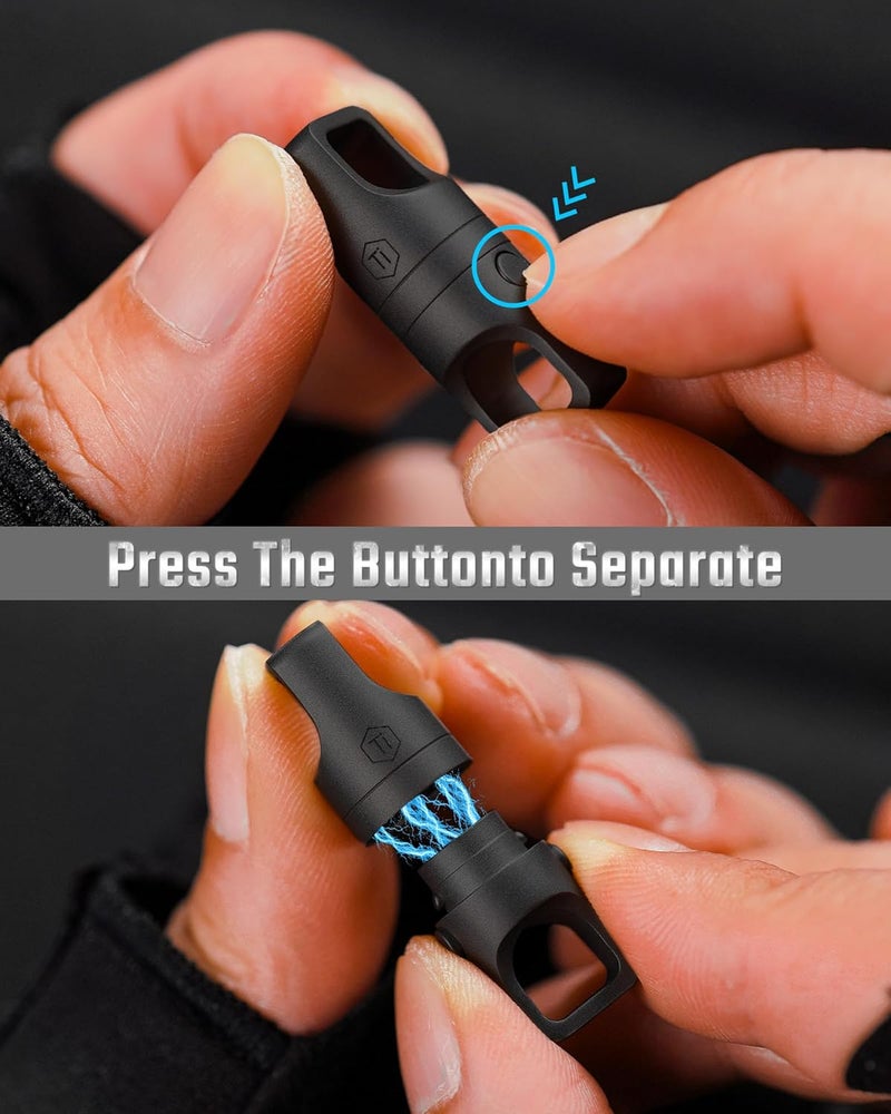 KeyUnity KA48 Titanium Magnetic Quick-Release Keychain, 360° Swivel Double-End Connector with Dual-Button Safety, 20kg Load, for Car Keys, USB Drives, and EDC Tools 2Pcs - Image 3